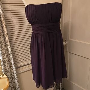 Elegant Purple Strapless Dress